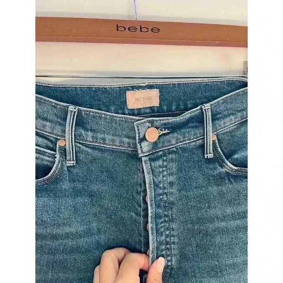 MOTHER The Stunner Ankle Fray Jeans Crate Digger Size 32 - Picture 11 of 14